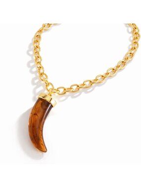 New! Gold Tortoise Tooth Necklace (1008) NWOT